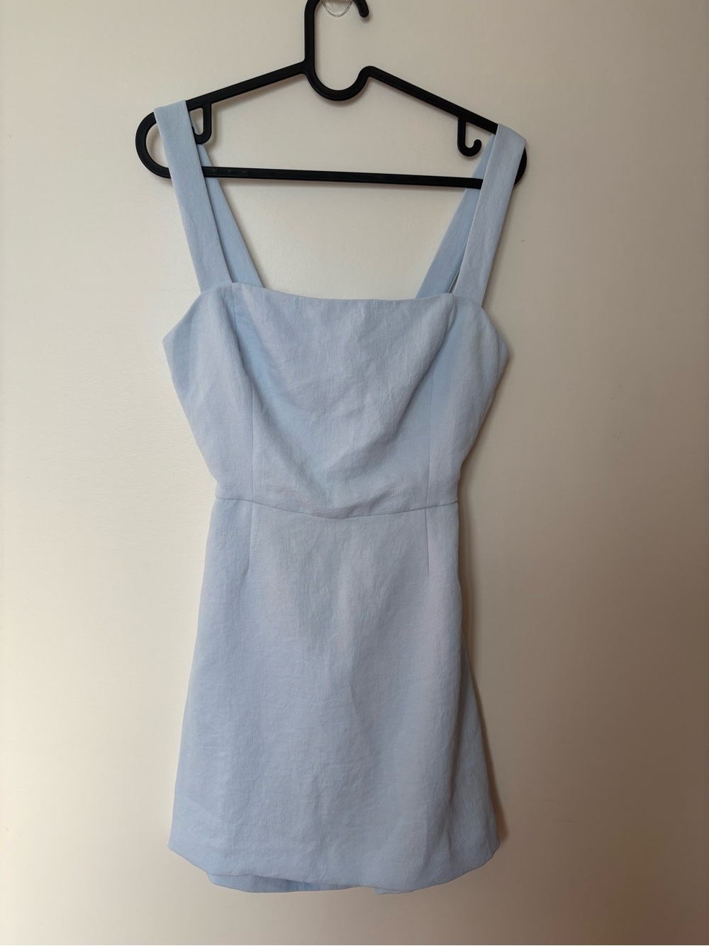 Aritzia Wilfred Aperture Tie-Back Mini Dress Light Blue Size 4 - Picture 2 of 7